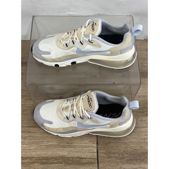 Nike Air Max 270 React Women's Shoes CT1287 100 White Light Blue Cream Size 7 - Picture 10 of 10